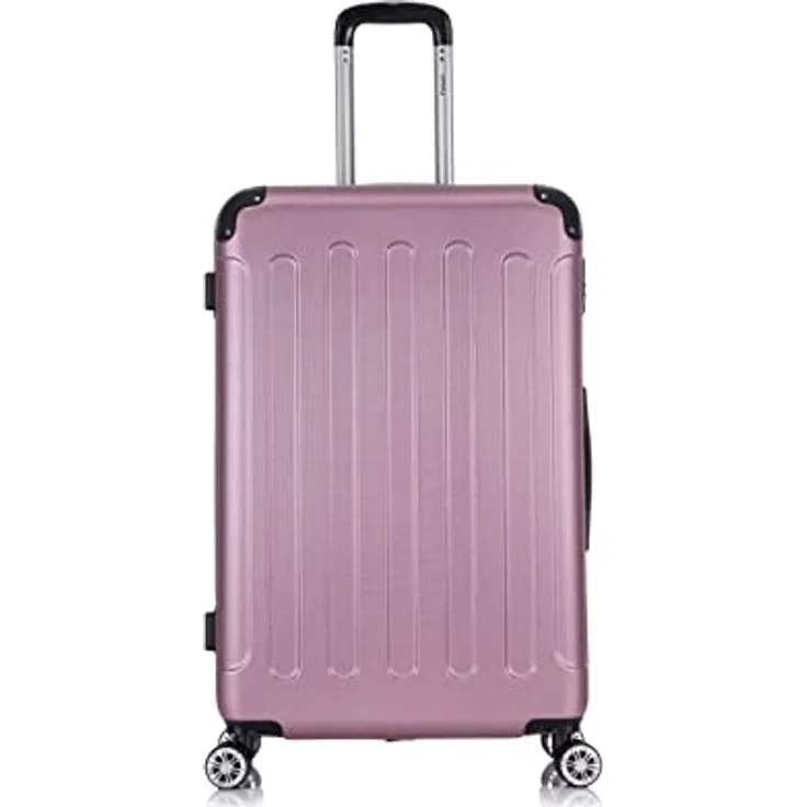 Flexot® Flex-2045 Koffer XL, Rosa Zwillingsrollen Hartschale - Leicht & stabil, elastische Oberfläche, 16 Farben zur Auswahl