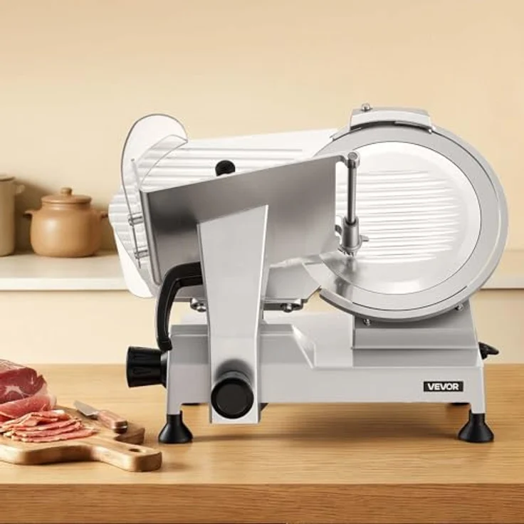 VEVOR Allesschneider Elektrisch SY-300A, 400 W Fleischschneider mit 30 cm Kohlenstoffstahl-Klinge, abnehmbar, 0–15 mm Schnittstärke, ideal für gefrorenes Fleisch und Baguette – Bild 8