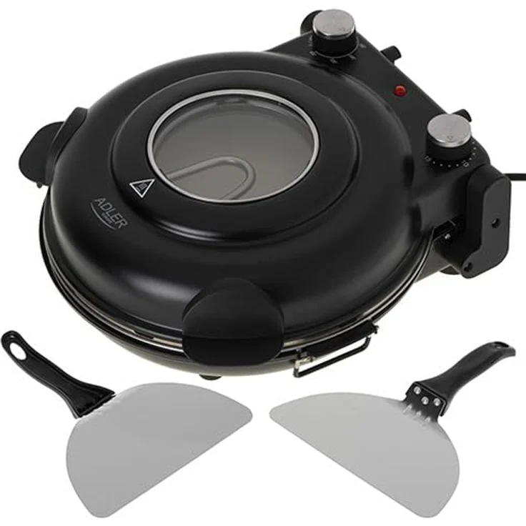 ADLER Elektrischer Pizzaofen, Express-Backen in 4-5 Minuten, 5 Temperatureinstellungen, 12' Kapazität, Weiß – Bild 3