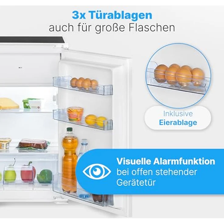Bomann® KSE 7810 Einbaukühlschrank mit Gefrierfach, 118 Liter, Abtauautomatik, Schlepptürausführung, wechselbarer Türanschlag – Bild 5