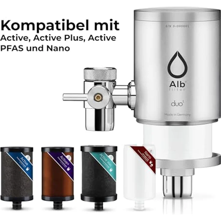 Alb Filter Duo Nano Wasserhahnfilter mit Keimsperre, Edelstahl mattiert, 99,999% Bakterienfiltration – Bild 9
