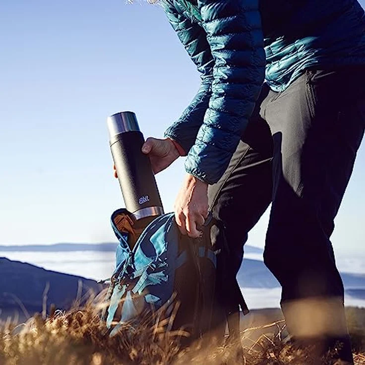 Esbit Isolierflasche Sculptor | Edelstahl | BPA-Frei | Schwarz | 1L & mehr | Reise, Büro, Picknick | Wasser, Tee, Kaffee – Bild 8