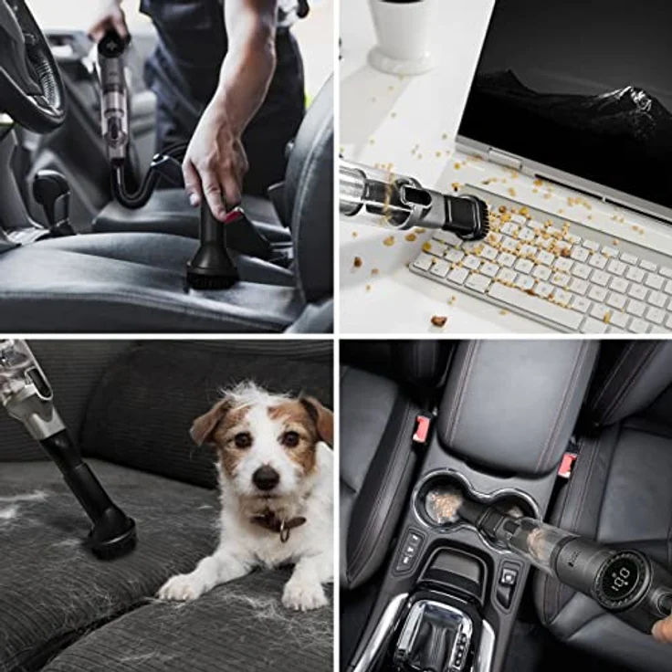 LEBENLANG Kabelloser Handstaubsauger 17000PA - Inkl. USB-C Ladekabel & Stecker I Starker Lithium Ionen Akku I Auto Staubsauger Handsauger beutellos Tierhaare I Hand Handheld Vacuum Cleaner – Bild 5