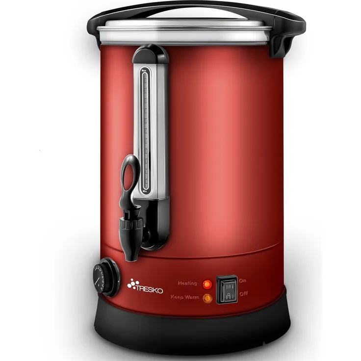 TRESKO Glühweinkocher Einkochautomat aus Edelstahl mit Temperaturregler und Trockenlaufschutz, 10/20 Liter