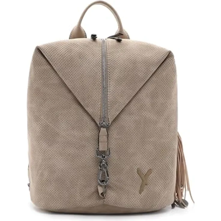 SURI FREY Cityrucksack SFY Romy, veganer Rucksack mit Quaste und Reißverschluss, 25 x 27 x 14 cm, Uni-Design