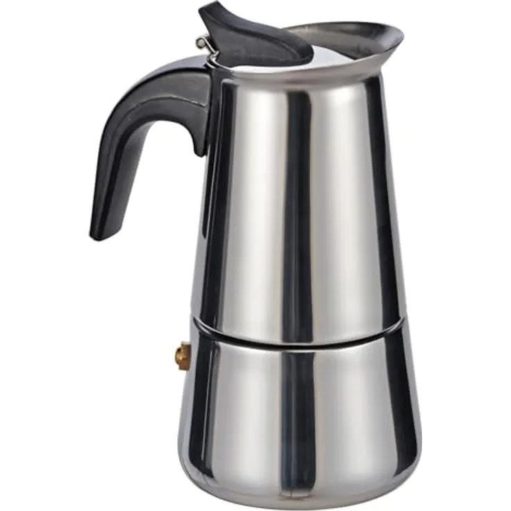 Haushalt International Espressokocher für 2 Tassen, 150ml Fassungsvermögen, 0,6mm Materialstärke, verpackt im Farbkarton