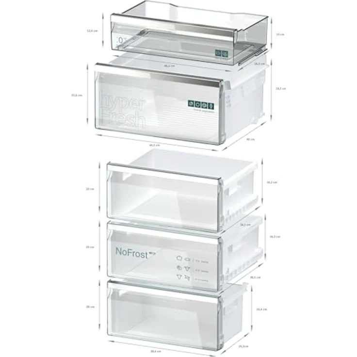 Siemens KG39N4X1F, Kühl-Gefrierkombination mit Gefrierbereich unten, 203 x 60 cm, gebürsteter schwarzer Stahl, AntiFingerprint, Total noFrost – Bild 20