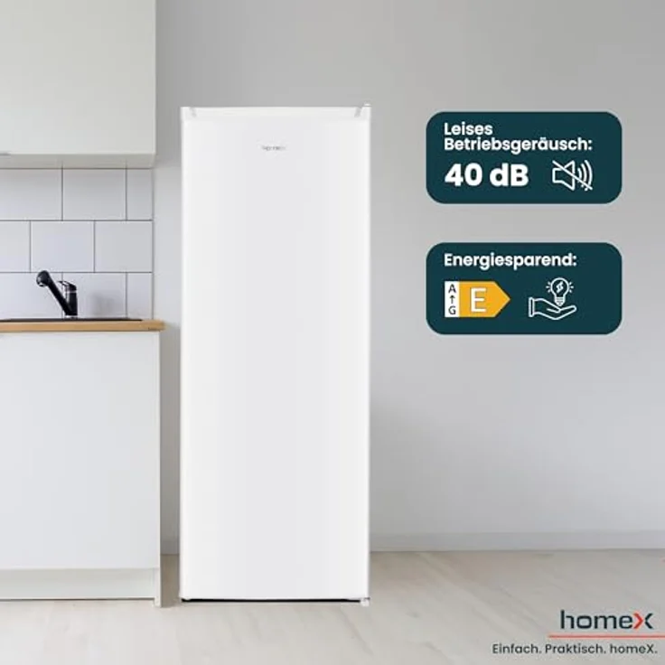 homeX CS2421E-W, freistehender Kühlschrank ohne Gefrierfach, 242 Liter, leise mit 40 dB, weiß – Bild 5