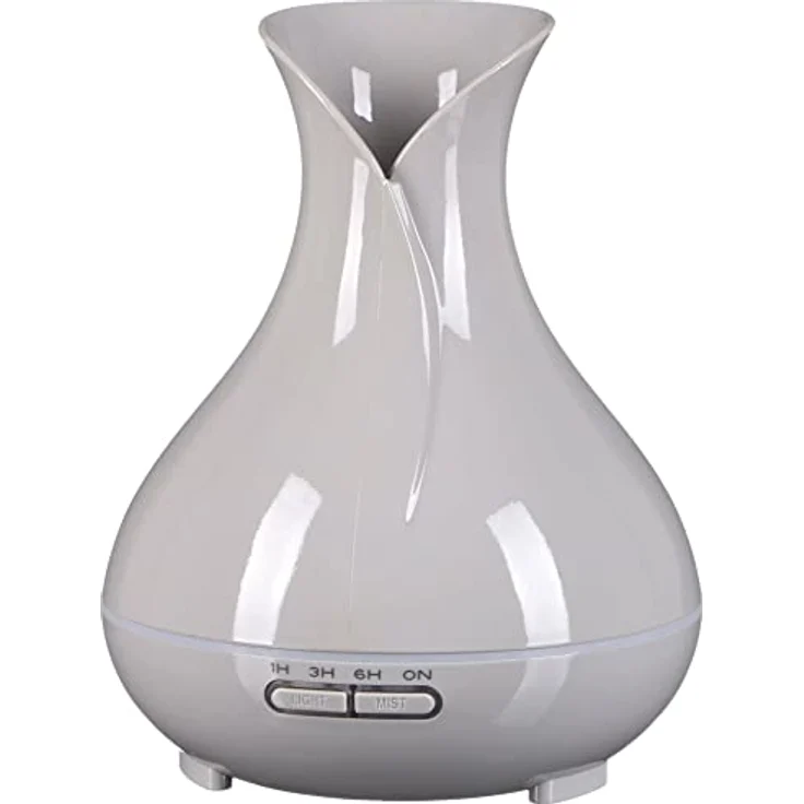 SIXTOL Vulcan Aroma Diffusor hellgrau Holz 350ml | Ultraschall-Luftbefeuchter | Zur Luftbefeuchtung und Durchduftung von Zuhause, Schlafzimmer, Büro | Aromatherapie | Für ätherische Öle – Bild 1