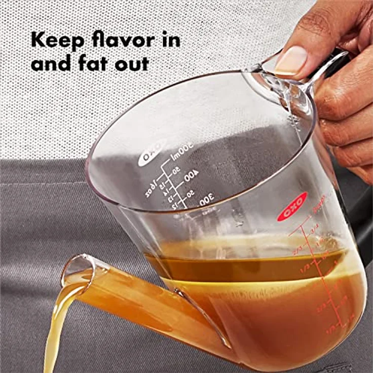 OXO Good Grips 11273100MLNYK 2 Cup Fat Separator Fettabscheider 500 ml, Plastic, farblos – Bild 4