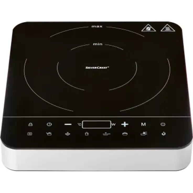 Silvercrest SKIP 2200 A1 Induktionskochplatte – 2200W, 10 Stufen, 8 Programme, Spezialglas, energiesparend & leicht zu reinigen