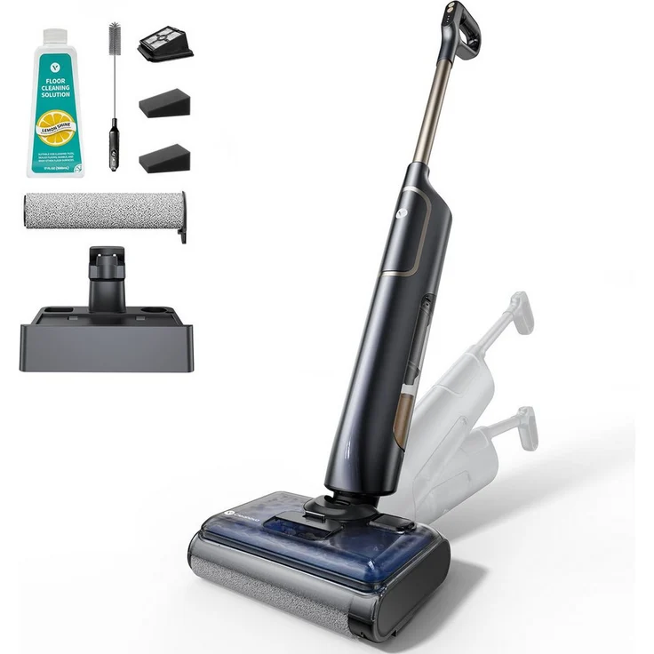 Vactidy Vactidy X7 Series Nass-Trocken-Akkusauger, 180° Neigung, 3-in-1, Selbstreinigung, 250 W, beutellos, Anti-Tangle-Technologie, 0 mm Kantenanpresssystem