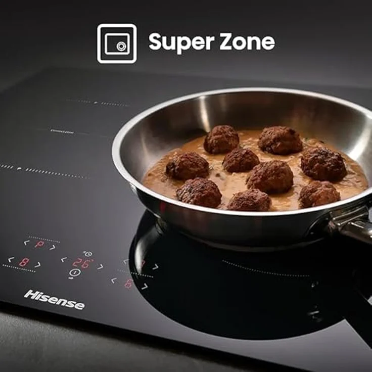 Hisense HI6421BSC, Induktionskochfeld 59,5 cm Schwarz, 4 Brenner mit Brückenfunktion und automatischer Topferkennung – Bild 2
