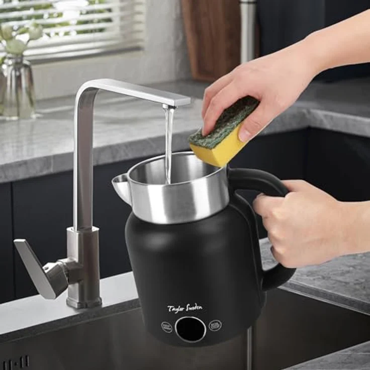 Taylor Swoden Asher, Edelstahl Wasserkocher mit Temperaturregelung, 2200 W, 1,7 L, LED-Anzeige, 1 Stunde Warmhaltefunktion, Automatische Abschaltung – Bild 4