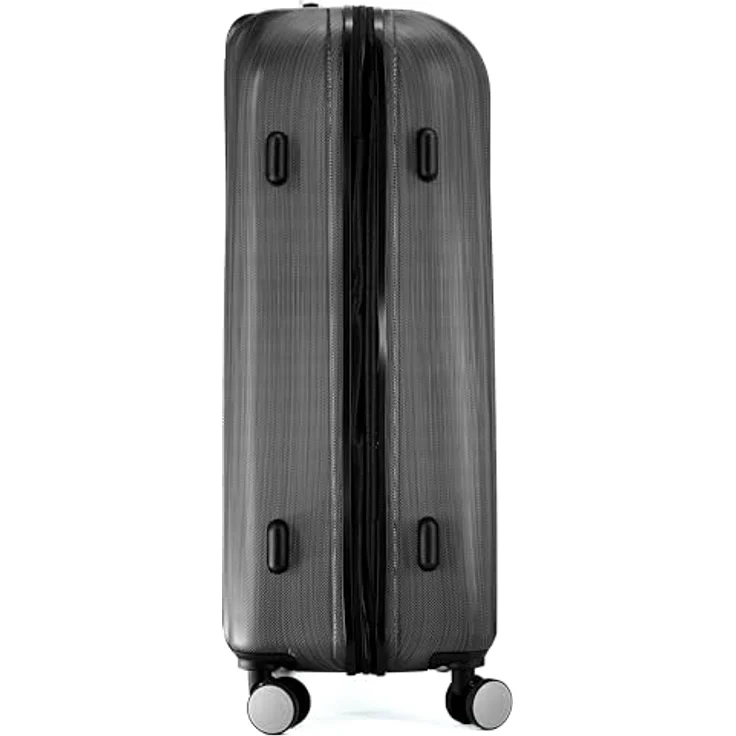 Polestream ® Moonrock, Koffer aus PolyCarbonat (Black Brushed, M) mit Erweiterungsfunktion und TSA-Schloss – Bild 2