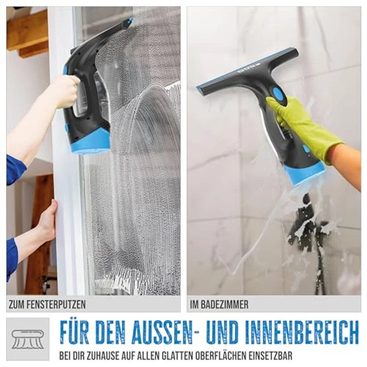 Güde Akku Fenstersauger GAFS 280 (3,7 V, 28 cm Arbeitsbr., 125 ml abnehmb. Schmutzwassertank, 1,8 kPa max. Unterdr., 30 min Arbeitszeit mit vollem Akku, inkl. Ladegerät, Sprühflasche & 2 Wischbezüge) – Bild 4