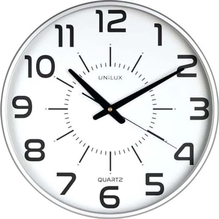 Unilux Wanduhr Maxi pop, 37,5 cm, grau mit Sweep-Uhrwerk