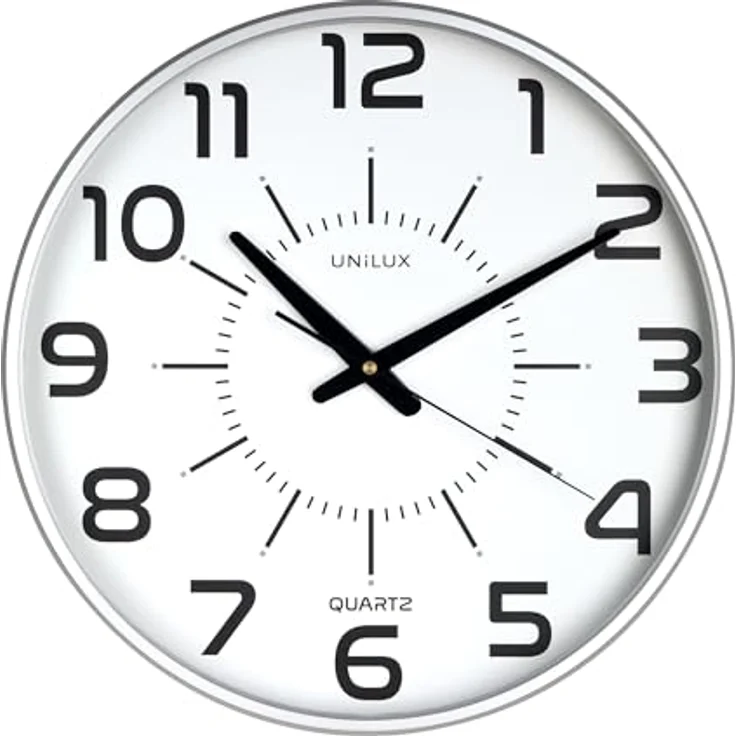 Unilux Wanduhr Maxi pop, 37,5 cm, grau mit Sweep-Uhrwerk – Bild 1