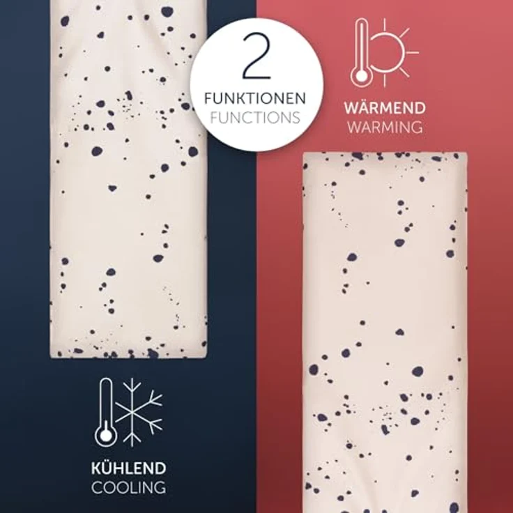 Blumtal Körnerkissen groß, Mikrowelle Wärmekissen aus 100% natürlichem Weizen, schmerzlindernd für Nacken und Schulter, waschbarer Baumwollbezug – Bild 4