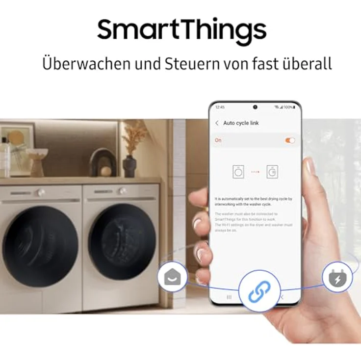 Samsung Waschtrockner WD90DG5G34BE, 9 kg, 5 kg, 1400 U/min, Hygienisch saubere Wäsche mit bis zu 99,9% weniger Bakterien – Bild 7