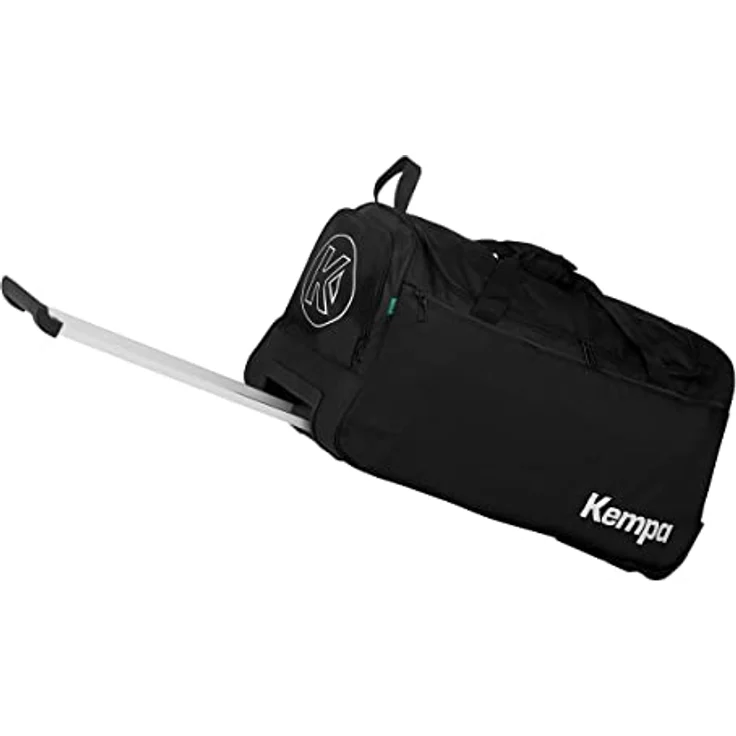 Kempa Trolley Koffer, Schwarz, 90 l, U-förmige Öffnung, Teleskopgriff, verbesserte Geräuschreduzierung der Räder – Bild 1