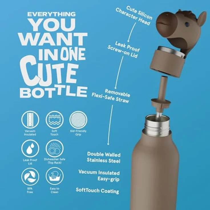 ASOBU Bestie Bottle, Thermoskanne aus doppelwandigem Edelstahl, BPA-frei, auslaufsicher, hält Getränke lange heiß oder kalt – Bild 3