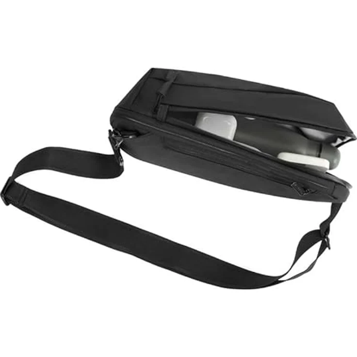 XD Design Urban Handtasche, Schwarz, aus robustem Polyurethan mit verstellbarem Umhängeriemen und vielseitigen Fächern – Bild 6
