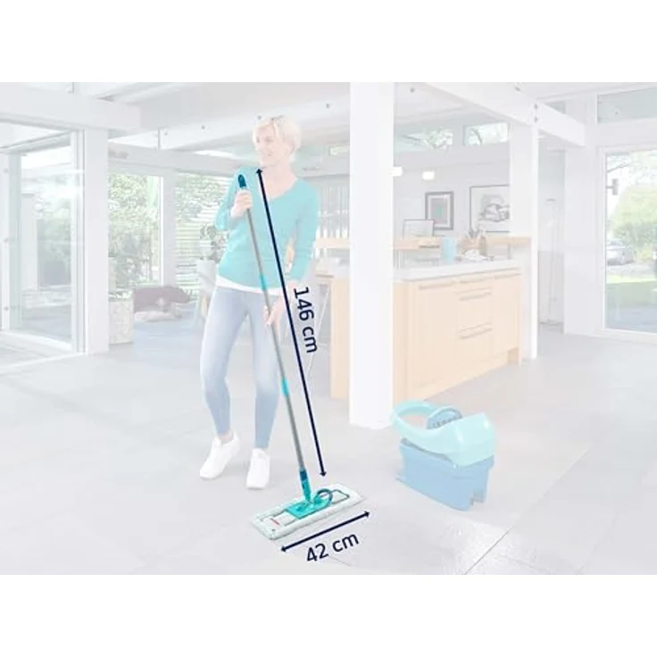 Leifheit Bodenwischer Profi XL micro duo + SUPERDUSTER XL, 42 cm Wischbreite, für Hartböden, wiederverwendbar, mit flexibler 360° Drehung – Bild 3