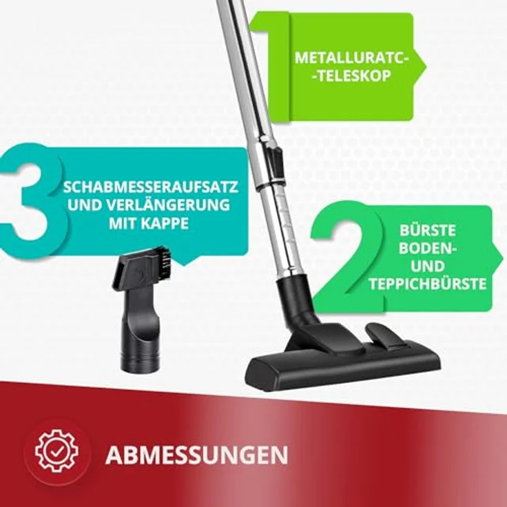 MPM MOD-53, Beutelstaubsauger Handheld mit starker Saugkraft und leiser Betriebsweise – Bild 5