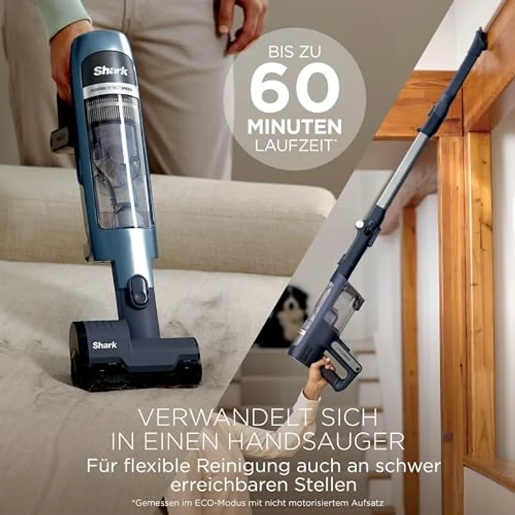 SHARK IA3246EUTBL PowerDetect Speed Luxe Collection Clean & Empty, Akku-Staubsauger mit selbstentleerender Ladestation, 350 Watt, blau – Bild 10