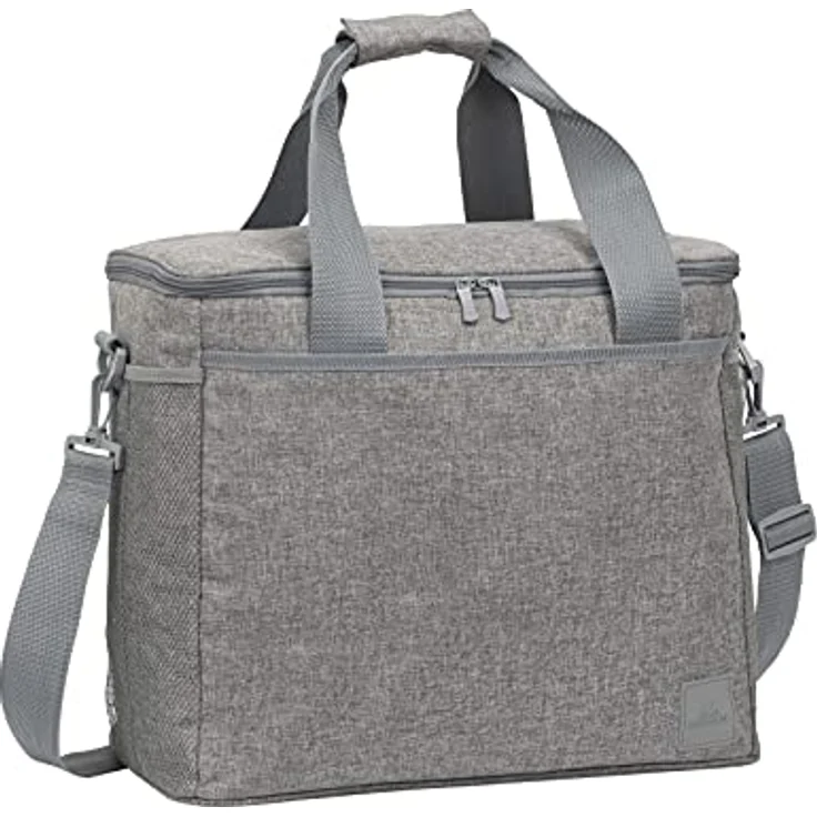 Rivacase Kühlbox, 34 l, Lunch-Kühltasche für 54 Dosen, hellgrau, schmutz- und wasserabweisend – Bild 1