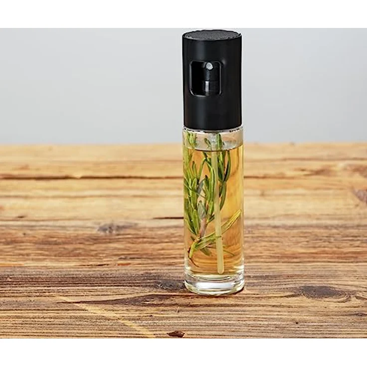 WENKO Ölspender Modell Nevo, Set 2-tlg, Sprüher für Öl & Essig, 100 ml je Glasbehälter, rostfreier Edelstahl-Sprühkopf, schwarz – Bild 3