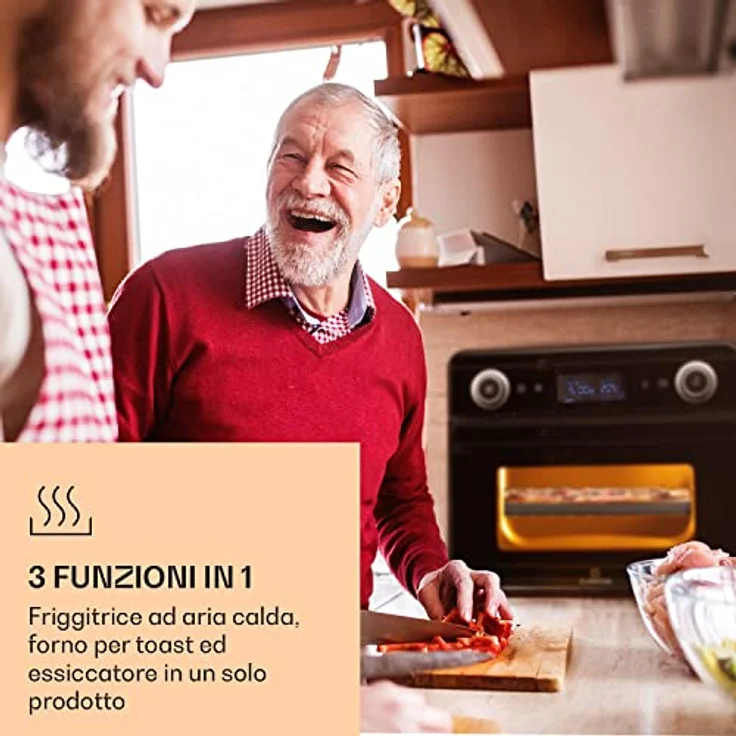 AeroVital Jumbo 3-in-1 Heißluftfritteuse Toaster Dörrautomat 1550 W 18 Liter Schwarz – Bild 2