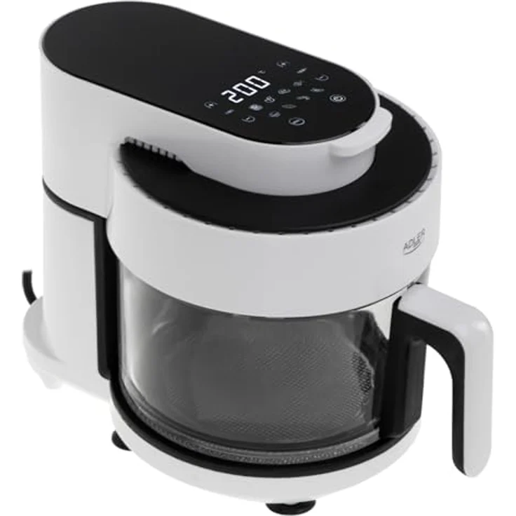 Adler Heißluftfritteuse AD 6316, 3L, 8 Programme, Timer, weiß, schwarz – Bild 3