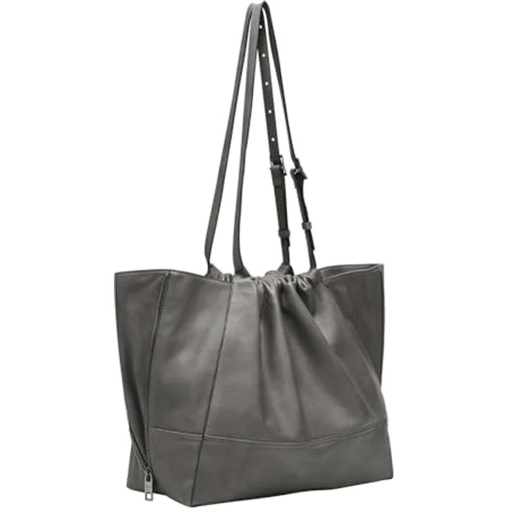 Liebeskind Berlin Shopper Lou 2, Einkaufstasche aus genarbtem Yak-Leder, erweiterbares Volumen, elegant designiert – Bild 2