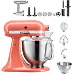 KitchenAid 5KSM185 Artisan Küchenmaschine Meatlover, Küchenmaschine mit Metallfleischwolf, Edelstahlschüssel 4,8 L, Meatlover Edition