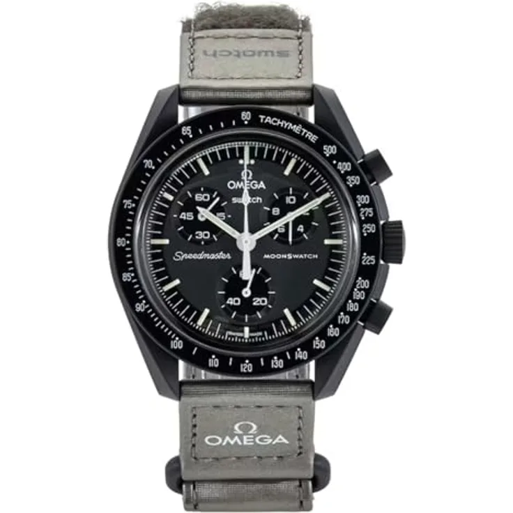 Swatch Chronograph Mission to Mercury Bioceramic MoonSwatch, grau mit VELCRO©-Armband