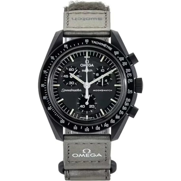 Swatch Chronograph Mission to Mercury Bioceramic MoonSwatch, grau mit VELCRO©-Armband – Bild 1