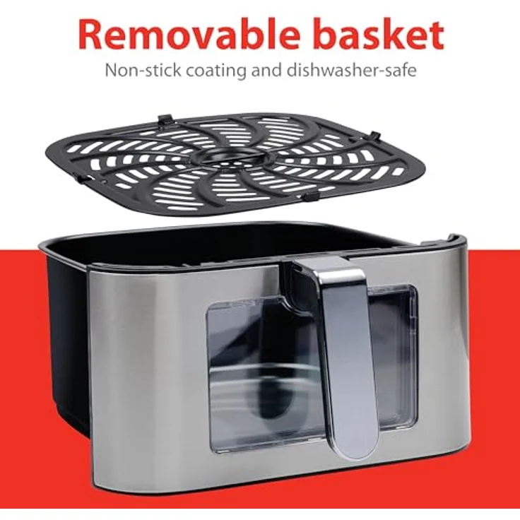 alpina Airfryer XXL - Heißluft-Fritteuse 8L - 80 bis 200°C - 1800W - Digitales Display – Bild 4