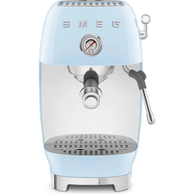 Smeg ECF03PBEU, Premium Siebträgermaschine im 50’s Style mit Cold-Brew-Funktion, Pastellblau