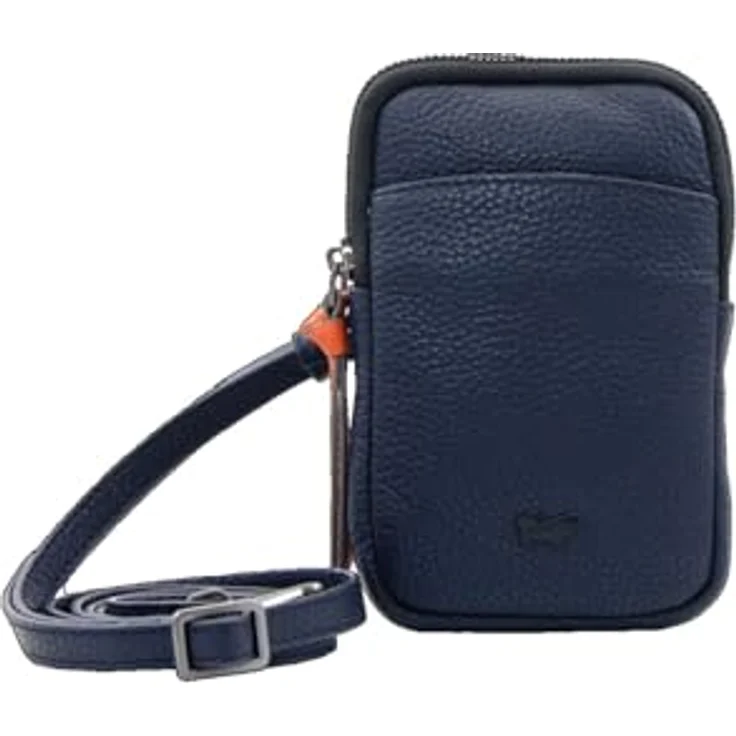 Braun Büffel Novara Umhängetasche, Leder 10 cm, blau, mit abnehmbarem und längenverstellbarem Riemen – Bild 1
