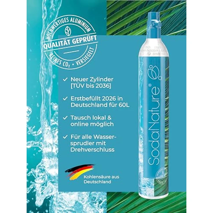SodaNature Premium 60L CO2 Zylinder für SodaStream (z.B. Crystal 2.0) – Bild 3