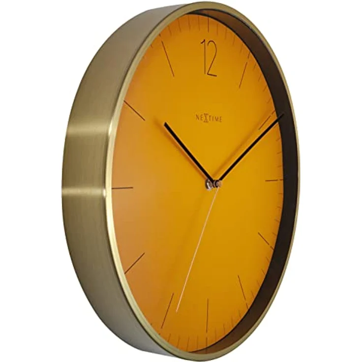 NeXtime Wanduhr Essential Gold Dia. 34cm Aluminium Weiß, Tolles Design – Bild 2