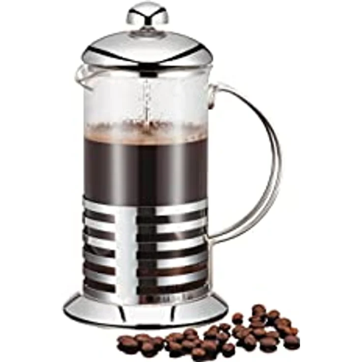 axentia Kaffee- und Teezubereiter, Edelstahl Kaffeemaschine, 1 liter Fassungsvermögen, volles Aroma, Pressfilterkanne, sofort genießen, Kaffeepresse mit temperaturbeständigem Borosilikatglas, French Press, Barista – Bild 2