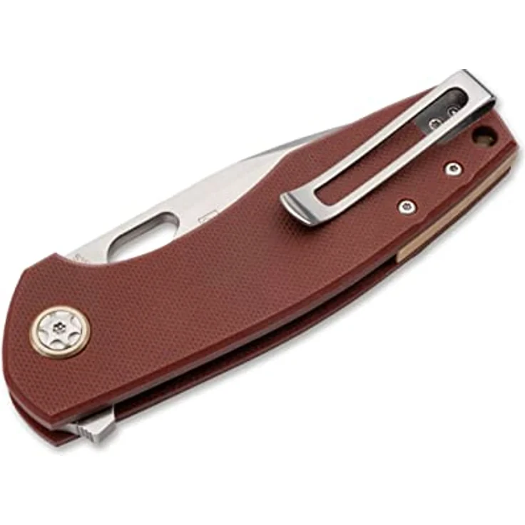Böker Plus® Little Friend Taschen-Messer - Profi G10 Klappmesser rot - EDC Pocket Knife mit Gürtel-Clip & Etui - CPM-S-35VN Liner-Lock Gentleman Messer – Bild 2