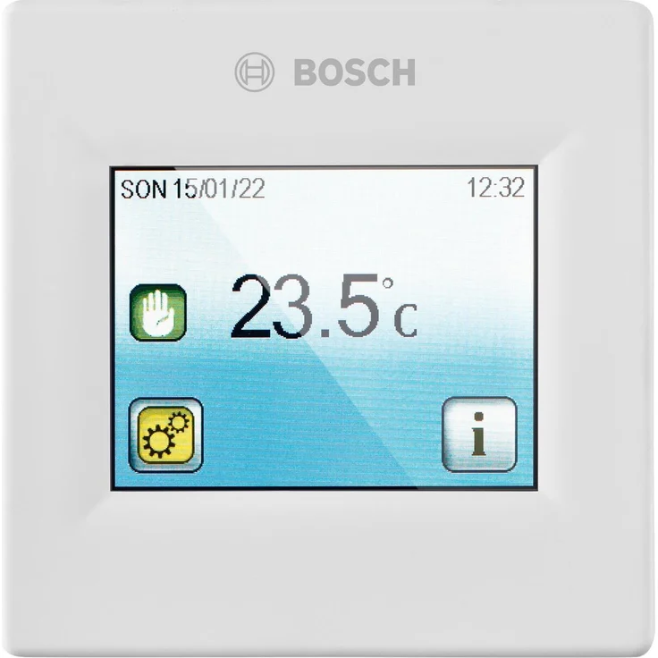 Bosch C-IR20 Raumtemperaturregler für Infrarotheizung HI4000P, digital mit Touchscreen, 5°C bis 37°C, individuelles Programm, frostgeschützt, IP20, 230V