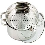 KING HOFF 3 Stk. Dampfgarer-set Töpfset Dampfkochtöpfe 2.5L 18cm KH-3315, hochglanzpoliert aus Edelstahl