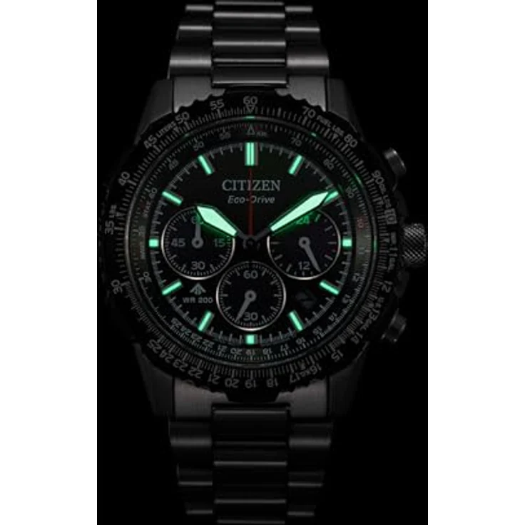 CITIZEN CA4664-60W Unisex Uhr Eco-Drive Promaster Air Navihawk Solar Chronograph mit Edelstahlband, Silberfarben – Bild 3