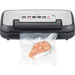 CASO VRH 590 advanced Vakuumierer - bis 125 Vakuumiervorgänge non-stop, 2,5 mm dicke Schweißnaht, integriertes Rollenfach mit praktischem Cutter, Edelstahlfront mit Anti‐Fingerprint Beschichtung