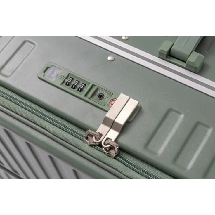 Travelhouse Hartschalen-Trolley Roma, 4 Rollen, mit USB und Getränkehalter Aluminium-Rahmen & Polycarbonat Hartschale, Schwarz – Bild 9